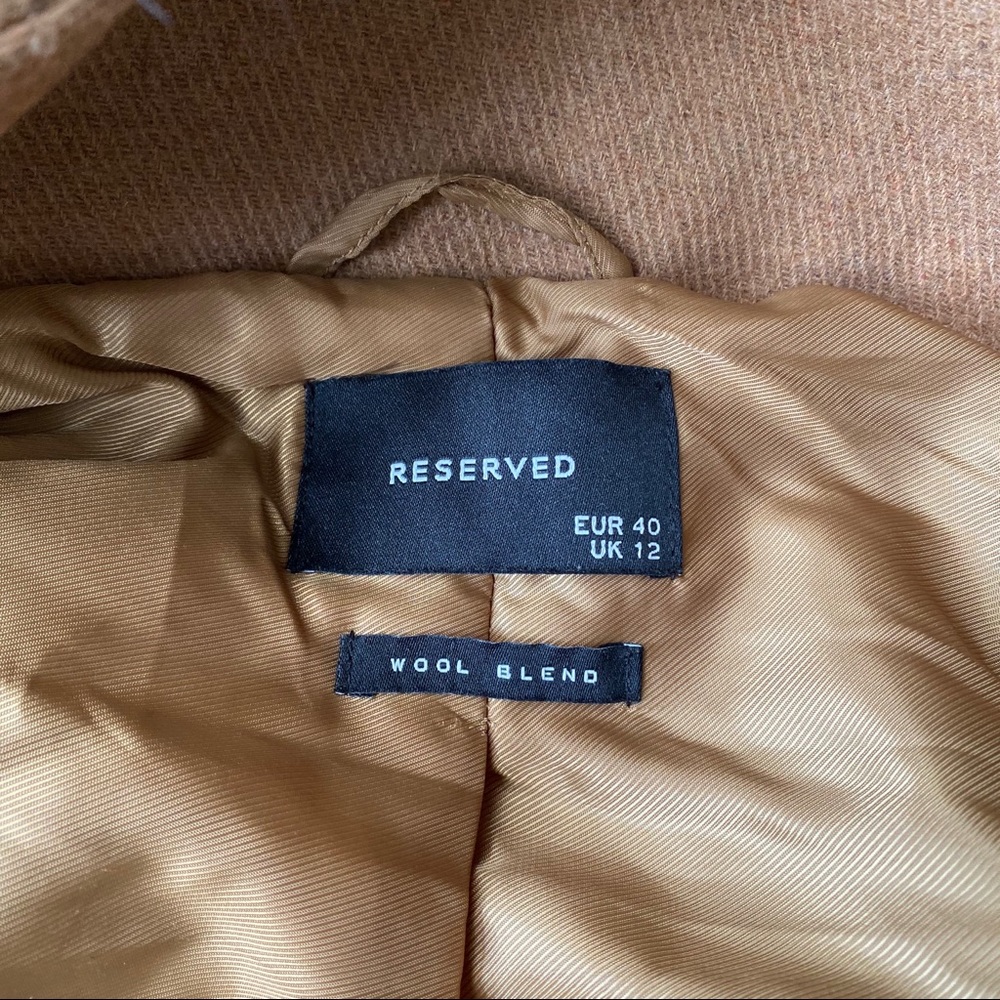 🍂 CHIC TAN FAUX FUR WOOL BLEND HOODED WINTER JACKET! - Picture 13 of 16